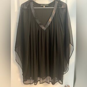 Rose and Olive Chiffon Blouse Size 2X